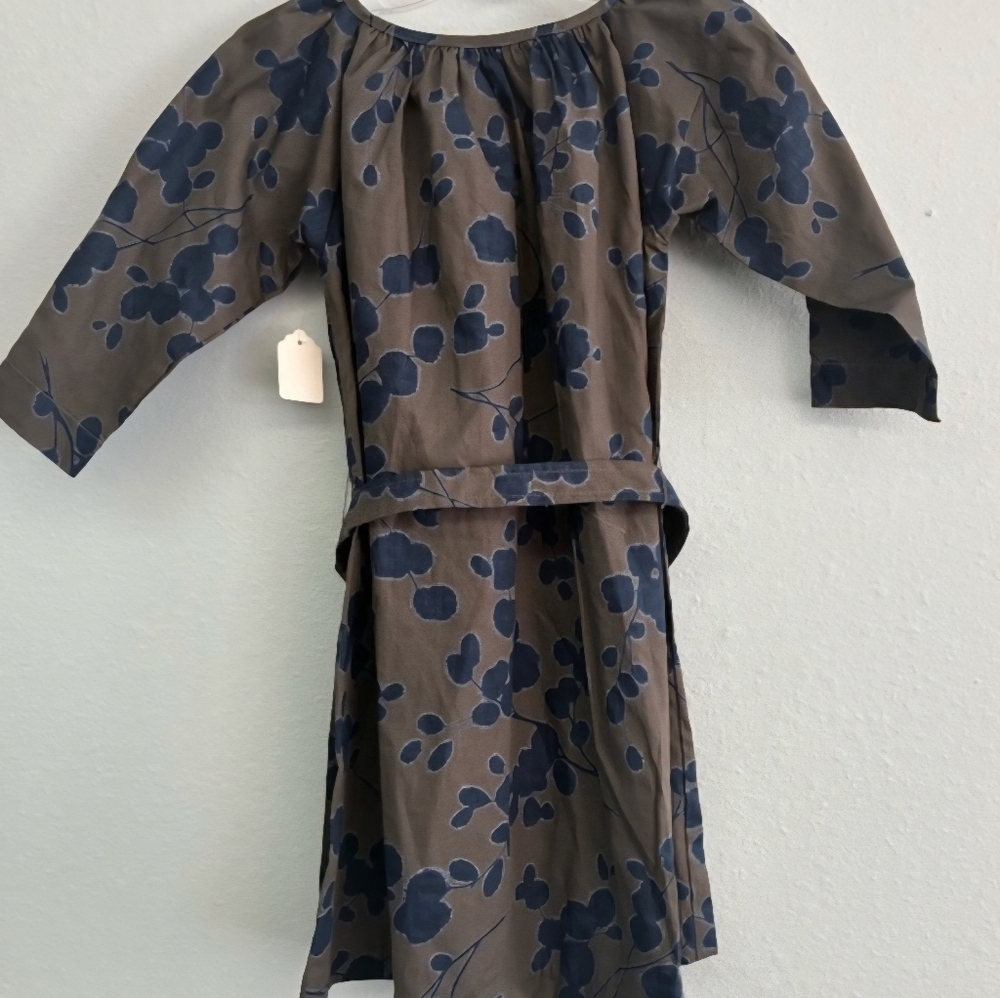 Stylish Kids Casual Dress in Blue and Gray